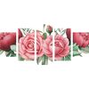 5-dielny obraz nežné splynutie ruží a listov
