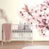 Samolepiaca fototapeta vetvička ružovkastých kvetov čerešne