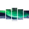 5-dielny obraz zelená polárna žiara