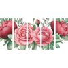 5-dielny obraz nežné splynutie ruží a listov