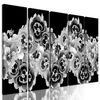 5-dielny obraz fialová orchidea v čiernobielom prevedení