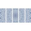 5-dielny obraz bledomodrá orientálna Mandala