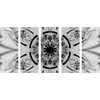 5-dielny obraz futuristická Mandala v čiernobielom prevedení