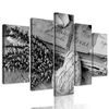 5-dielny obraz zátišie plné starej lásky v čiernobielom prevedení