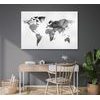 Obraz na korku čiernobiela geometrická mapa