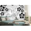 Samolepiaca tapeta čiernobiele kvety budúcnosti