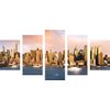 5-dielny obraz pohľad na čarovný New York