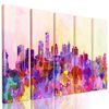 5-dielny obraz New York v abstraktnom prevedení