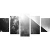 5-dielny obraz krása modernej architektúry v čiernobielom prevedení