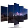 5-dielny obraz lúka a pohľad na hivezdy