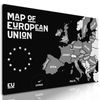 Obraz čiernobiela mapa Európskej únie v modernom prevedení