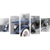 5-dielny obraz abstraktné auto