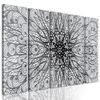 5-dielny obraz zaujímavá luxusná Mandala v čiernobielom prevedení