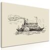 Obraz parník v retro zobrazení