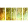 5-dielny obraz abstraktné maľované stromy