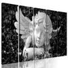 5-dielny obraz záhradný anjelik v čiernobielom prevedení