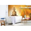 Samolepiaca tapeta zlatý Budha s lotosovými kvetmi