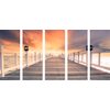 5-dielny obraz západ slnka nad mólom