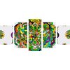 5-dielny obraz zelená vintage Mandala