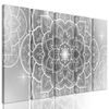 5-dielny obraz čiernobiely kvet Mandaly