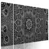 5-dielny obraz starodávna Mandala v čiernobielom prevedení