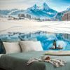 Nádherná samolepiaca fototapeta zasnežená alpská krajina