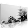 Obraz zen kamene a dary mora v čiernobielom prevedení