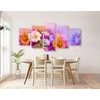 5-dielny obraz umelecká maľba pestrofarebných kvetov