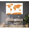 Obraz na korku oranžová mapa sveta so štátmi
