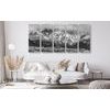 5-dielny obraz pohľad na nezabudnuteľnú krajinku v čiernobielom prevedení