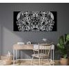 5-dielny obraz čiernobiela abstraktná Mandala