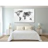 Obraz moderná mapa sveta tvorená origami v čiernobielom prevedení