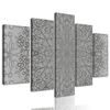 5-dielny obraz sivá umelecká abstrakcia