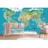 Samolepiaca tapeta prehľadná mapa sveta pre deti