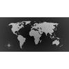 Obraz moderná mapa sveta v čiernobielom prevedení