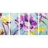 5-dielny obraz jedinečné fialové a žlté kvety