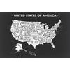 Obraz moderná mapa USA v čiernobielom prevedení
