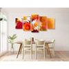 5-dielny obraz umelecká maľba pole plné nádherných kvetov