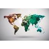 Samolepiaca tapeta pestrofarebná mapa sveta tvorená polygónmi
