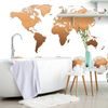 Samolepiaca tapeta bronzová mapa sveta