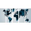 5-dielny obraz mapa sveta tovrená polygonmi