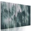 5-dielny obraz stromy zahalené do hmly