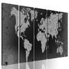 5-dielny obraz vintage mapa v čiernobielom prevedení