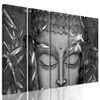 5-dielny obraz abstraktný Budha v čiernobielom prevedení