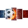 5-dielny obraz ohnivá lopta