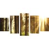 5-dielny obraz slnko predierajúce sa medzi korunami stromov