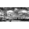 Obraz London Eye a pohľad na Londýn v čiernobielom prevedení