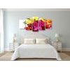 5-dielny obraz pestrofarebná kytica