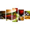 5-dielny obraz štavnatý hamburger