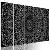 5-dielny obraz ukľudnujúca Mandala v čiernobielom prevedení